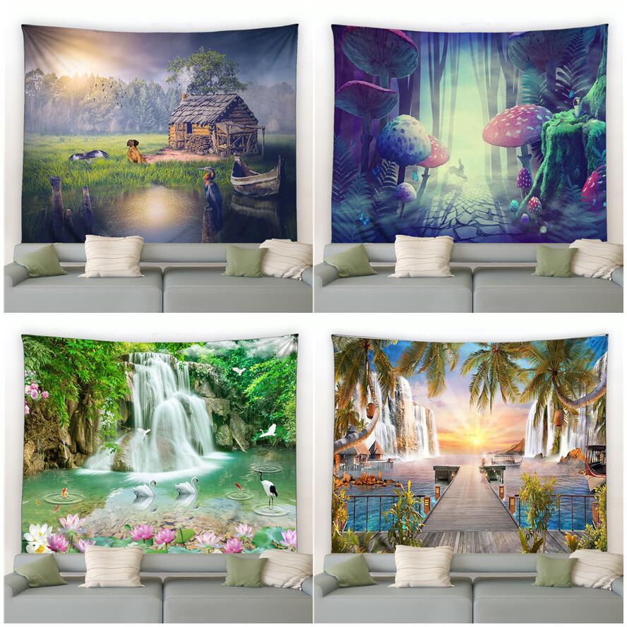 Chinese Wind Lotus Palm Tree Fantasy Mushroom Pastoral Scenery Home Decoration Wall Hanging Waterfall Landscape Tapestry 150x100cm
Chinese Wind Lotus Palm Tree Fantasy Mushroom Pastoral Scenery Home Decoration Wall Hanging Waterfall Landscape Tapestry 150x100cm