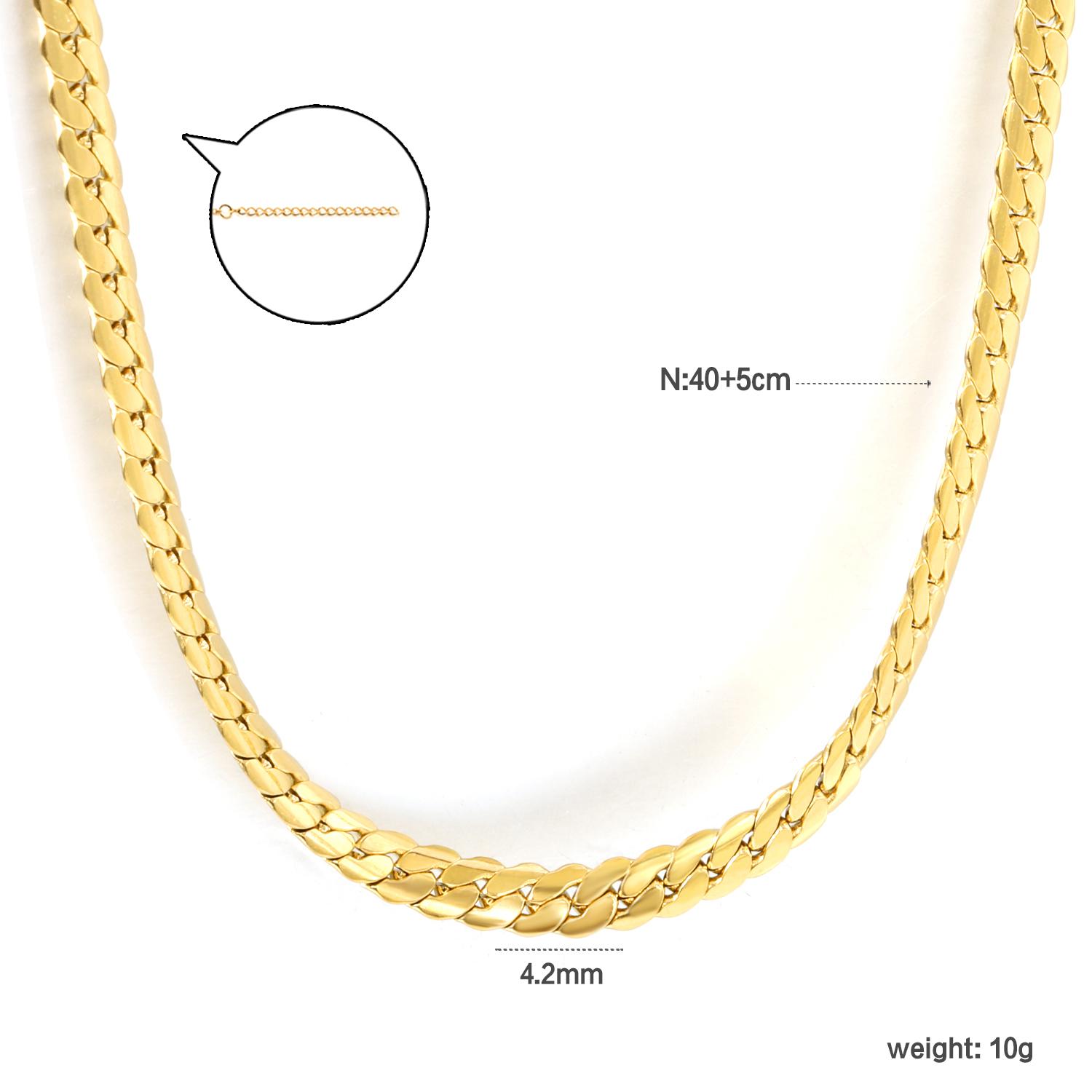 Stainless Steel Gold-plated Cuban Blade Chain for Men and Women, Classic Trendy Hip-hop Necklace, Fashionable INS New Goth Punk
Stainless Steel Gold-plated Cuban Blade Chain for Men and Women, Classic Trendy Hip-hop Necklace, Fashionable INS New Goth Punk