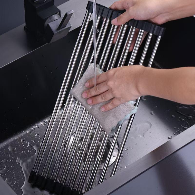 Folding Kitchen Dish Drying Rack Multifunctional Stainless Steel Bowl Fruit Vegetable Rack Sink Roller Storage Basket Rack Too
Folding Kitchen Dish Drying Rack Multifunctional Stainless Steel Bowl Fruit Vegetable Rack Sink Roller Storage Basket Rack Too