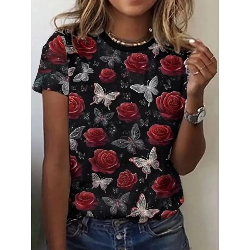 Fashion Women s Crew Neck Short Sleeve 3D Color Printed Flower Short Sleeve Crew Neck T-Shirt XS
Fashion Women s Crew Neck Short Sleeve 3D Color Printed Flower Short Sleeve Crew Neck T-Shirt XS
