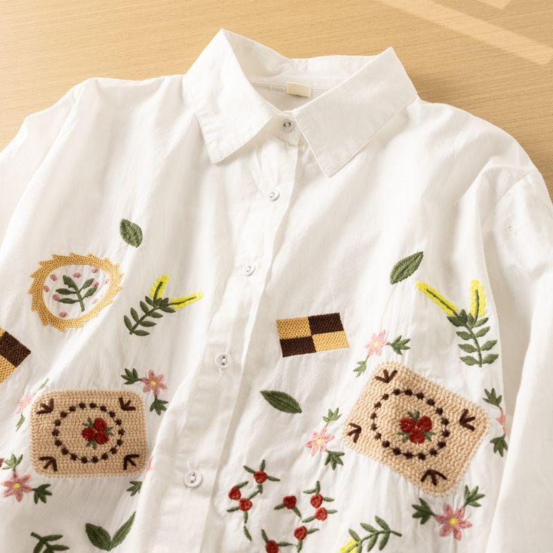 Front Heavy Industry Square Embroidered Long Sleeves Shirt Autumn New Arrival Artsy Retro Loose All-Matching Slimming Anti-Aging Top White One size
Front Heavy Industry Square Embroidered Long Sleeves Shirt Autumn New Arrival Artsy Retro Loose All-Matching Slimming Anti-Aging Top White One size