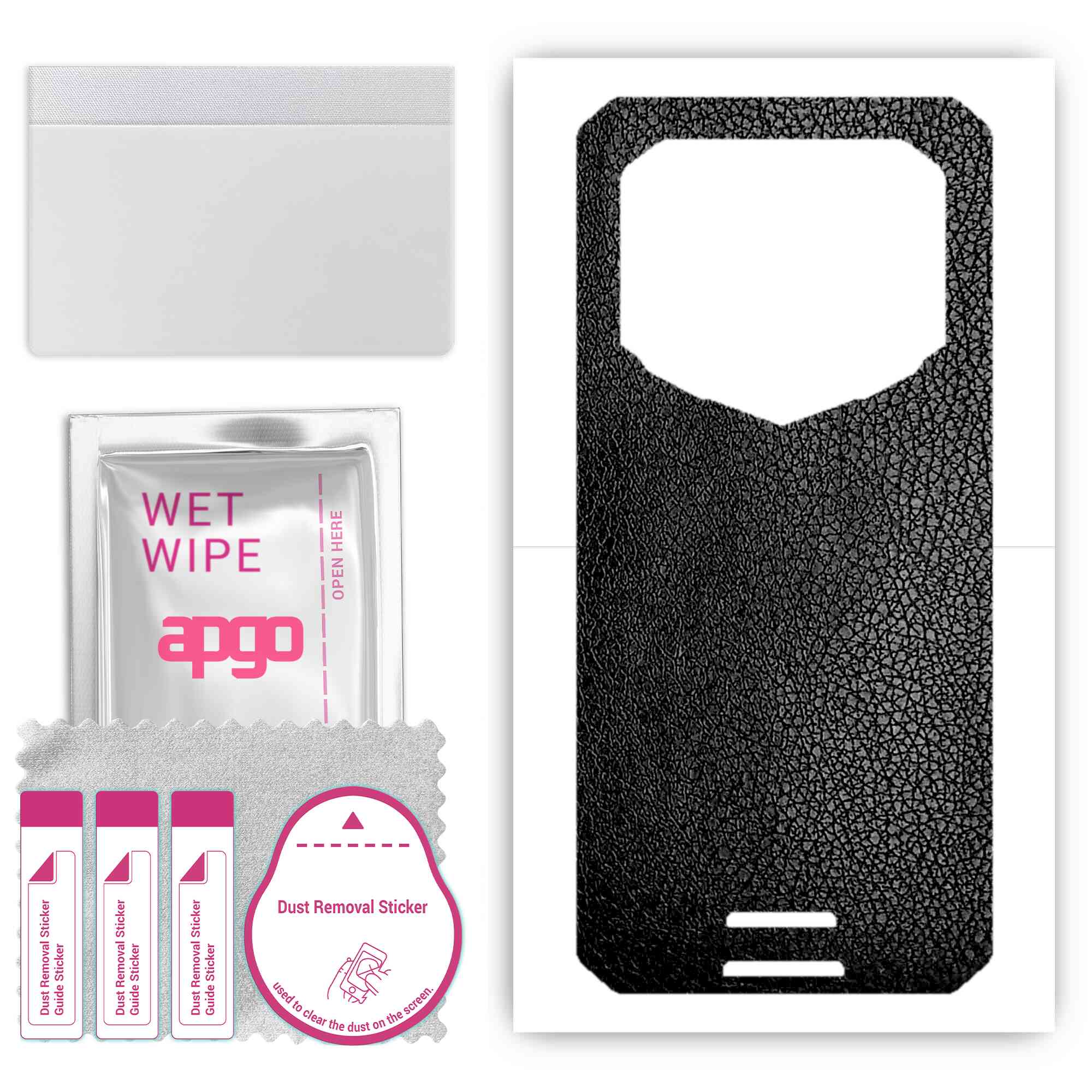 Apgo Protective Skin Sticker for the back compatible with Oukitel WP15, Wrap Film, Foil, Vinyl - Pattern Black Leather
Apgo Protective Skin Sticker for the back compatible with Oukitel WP15, Wrap Film, Foil, Vinyl - Pattern Black Leather