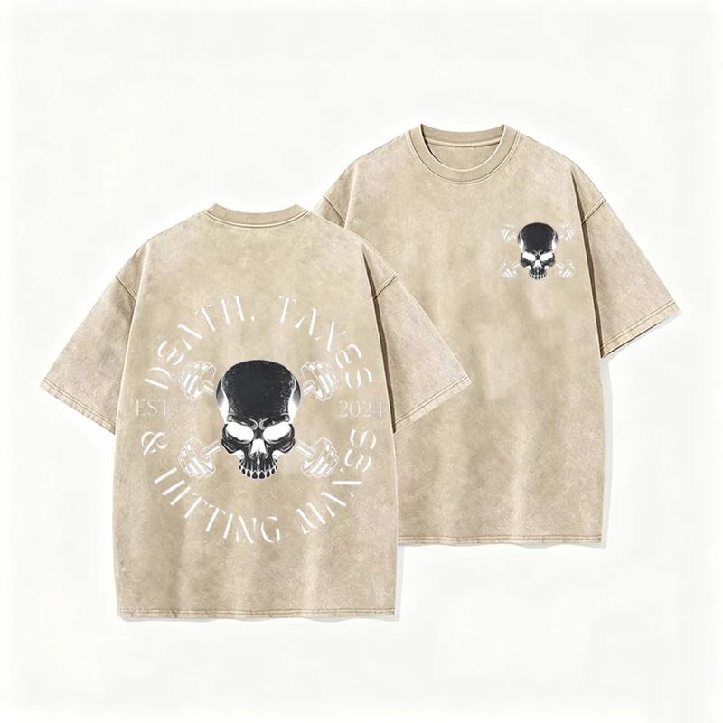 Retro Skull Gym T Shirt Death Taxes Hitting Maxes Bodybuilding Casual Streetwear S
Retro Skull Gym T Shirt Death Taxes Hitting Maxes Bodybuilding Casual Streetwear S