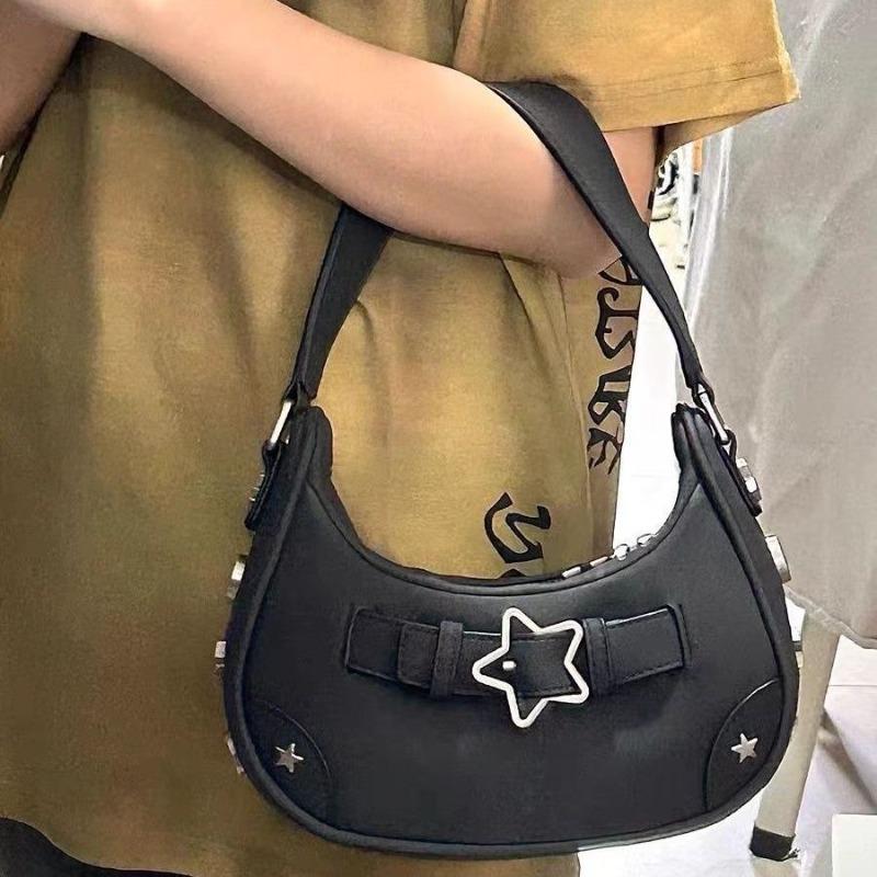 New bag retro denim star girl high-end shoulder bag niche ins portable underarm bag YK чорний
New bag retro denim star girl high-end shoulder bag niche ins portable underarm bag YK чорний