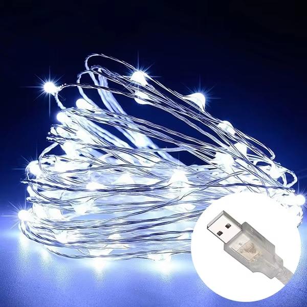 USB LED String Lights Copper Silver Wire Garland Light Waterproof Fairy Lights For Christmas Wedding Party Decorative 1M 10 Leds білий
USB LED String Lights Copper Silver Wire Garland Light Waterproof Fairy Lights For Christmas Wedding Party Decorative 1M 10 Leds білий