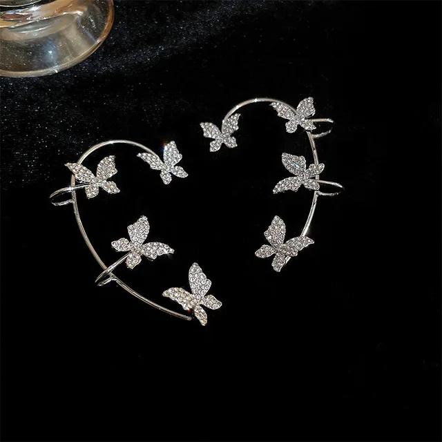 Silver Plated Metal Butterfly Ear Clips Without Piercing For Women Sparkling Zircon Ear Cuff Clip Earrings Wedding Jewelry
Silver Plated Metal Butterfly Ear Clips Without Piercing For Women Sparkling Zircon Ear Cuff Clip Earrings Wedding Jewelry