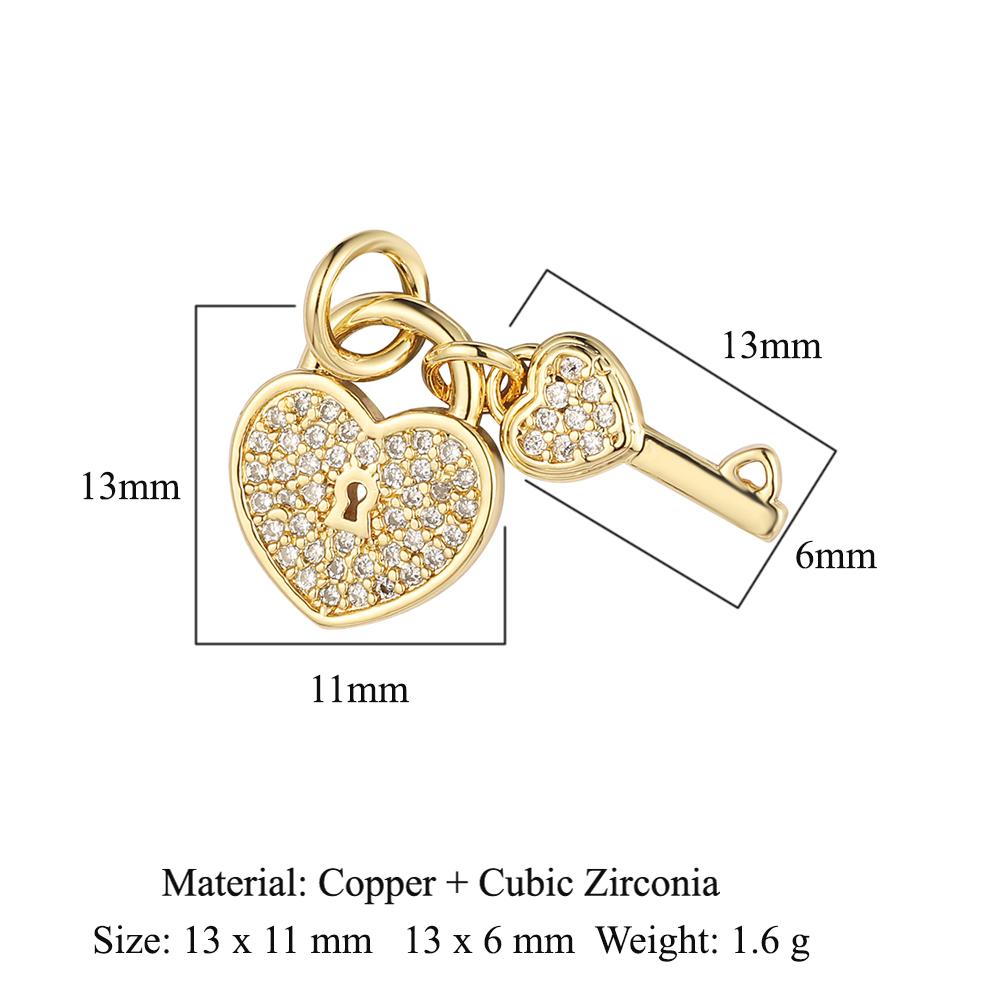 5pcs/Lot Trendy Star Heart Lock Key Copper Cubic Zircon Charms Boy Girls CZ Bracelet Earring Necklace Pendants Woman Jewelry
5pcs/Lot Trendy Star Heart Lock Key Copper Cubic Zircon Charms Boy Girls CZ Bracelet Earring Necklace Pendants Woman Jewelry