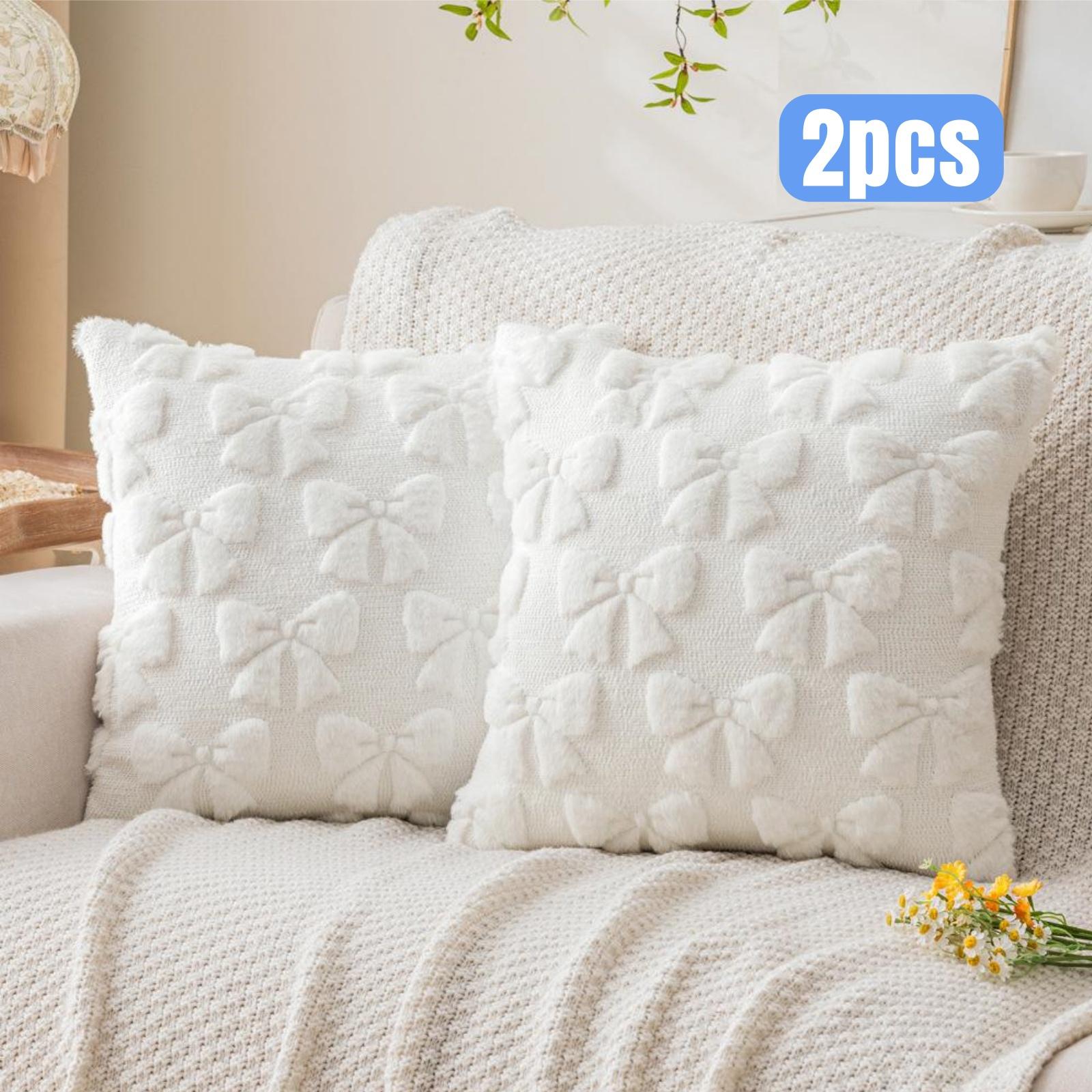 2Pcs Bow Throw Pillows, Quilted Plush Soft Decorative Cushion Cover for Sofa Bedroom Chair, Home Decor 450*450mm
2Pcs Bow Throw Pillows, Quilted Plush Soft Decorative Cushion Cover for Sofa Bedroom Chair, Home Decor 450*450mm