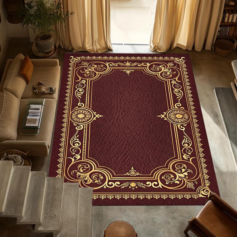 Vintage Red Area Rug Floral Scroll Print Carpet Soft Non-Slip Washable Floormat Luxury Ornate Doormat for Living Room Entryway 40x60cm
Vintage Red Area Rug Floral Scroll Print Carpet Soft Non-Slip Washable Floormat Luxury Ornate Doormat for Living Room Entryway 40x60cm