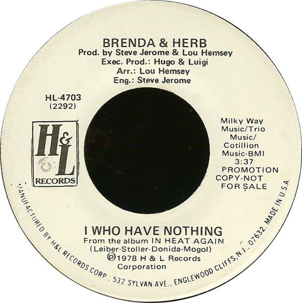 7-дюймовая пластинка BRENDA HERB I Who Have Nothing HL4703 H L 1978 США SoulFunk Б/у
7-дюймовая пластинка BRENDA HERB I Who Have Nothing HL4703 H L 1978 США SoulFunk Б/у