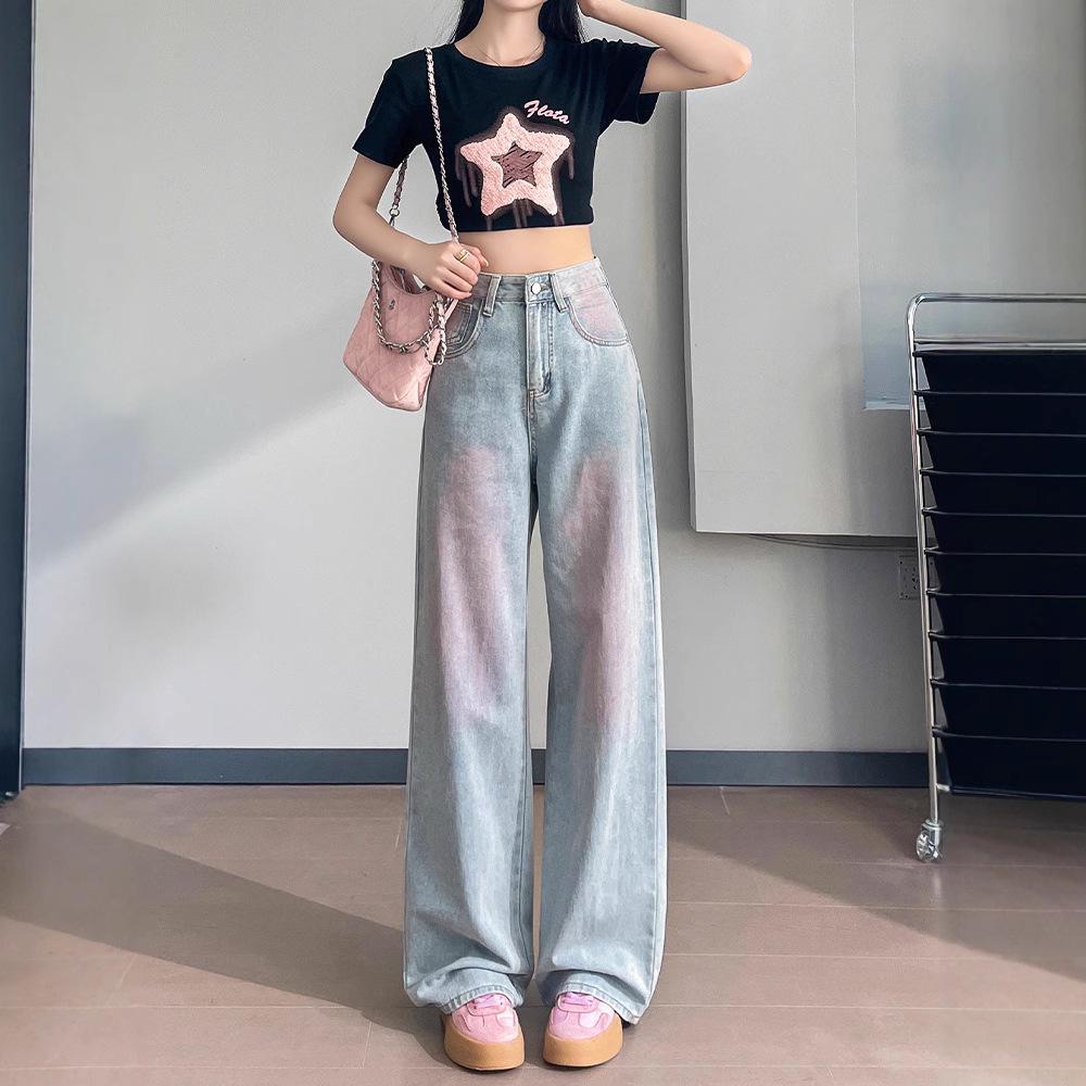 Spring/Summer 2024 Blush Retro Wide Leg High Waist Plus Size Straight Loose Jeans 2XL for 135-150 lbs
Spring/Summer 2024 Blush Retro Wide Leg High Waist Plus Size Straight Loose Jeans 2XL for 135-150 lbs