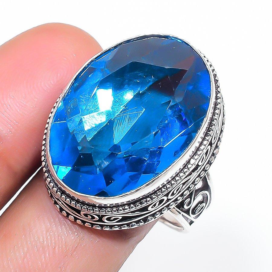 Natural Swiss Blue Topaz Gemstone 925 Sterling Silver Jewelry Ring Size 9.5 d0O54
Natural Swiss Blue Topaz Gemstone 925 Sterling Silver Jewelry Ring Size 9.5 d0O54