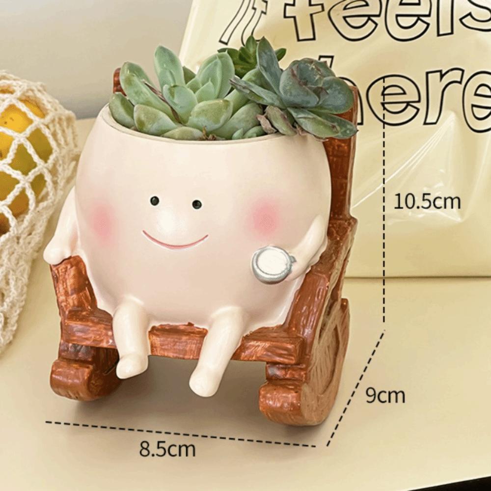 Funny Mini Smily Face Planter Pot Creative Unique Design Chair Pot Resin Smiley Face Rocking Chair Planters Garden Decoration
Funny Mini Smily Face Planter Pot Creative Unique Design Chair Pot Resin Smiley Face Rocking Chair Planters Garden Decoration