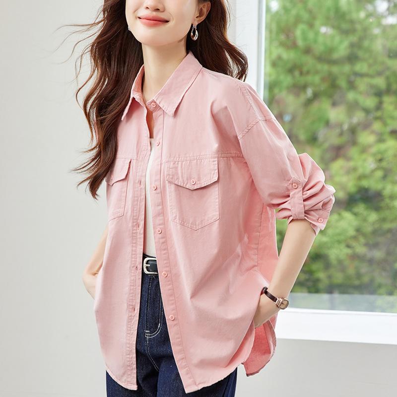 Однотонная рубашка с двойным карманом для женской весенней одежды, новый стиль, дизайн для работы, рубашка средней длины XXL розовый
Однотонная рубашка с двойным карманом для женской весенней одежды, новый стиль, дизайн для работы, рубашка средней длины XXL розовый