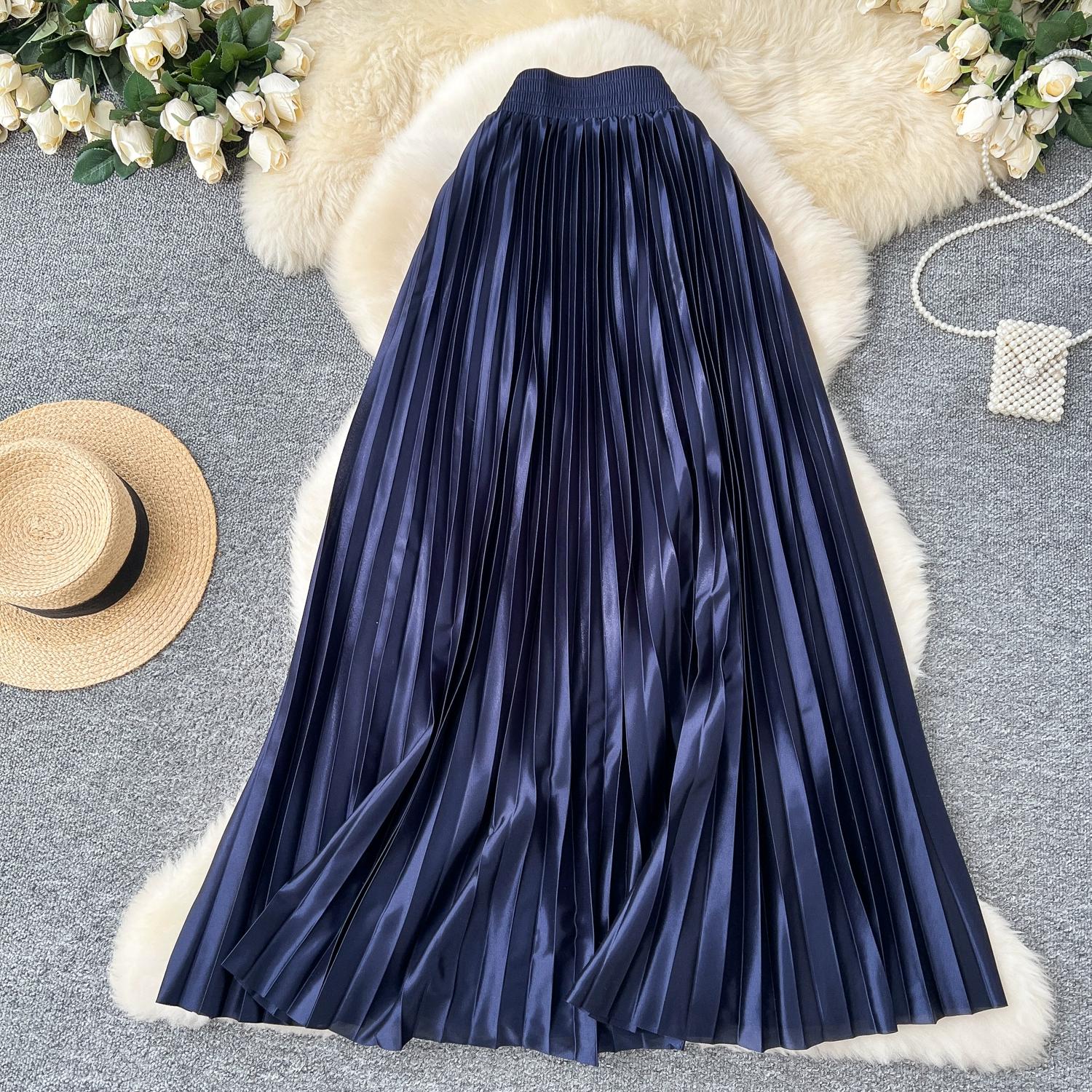 Летне-осенняя женская юбка макси из гладкого атласа с эластичной талией и длинными плиссированными складками One Size королевский синий
Летне-осенняя женская юбка макси из гладкого атласа с эластичной талией и длинными плиссированными складками One Size королевский синий