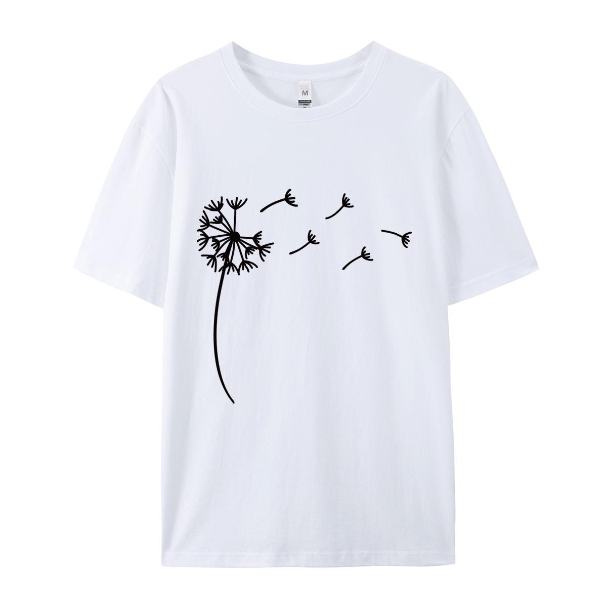 Women s Pure Cotton Floral Dandelion Print Loose T-Shirt, European/American Size, Short Sleeve. M
Women s Pure Cotton Floral Dandelion Print Loose T-Shirt, European/American Size, Short Sleeve. M