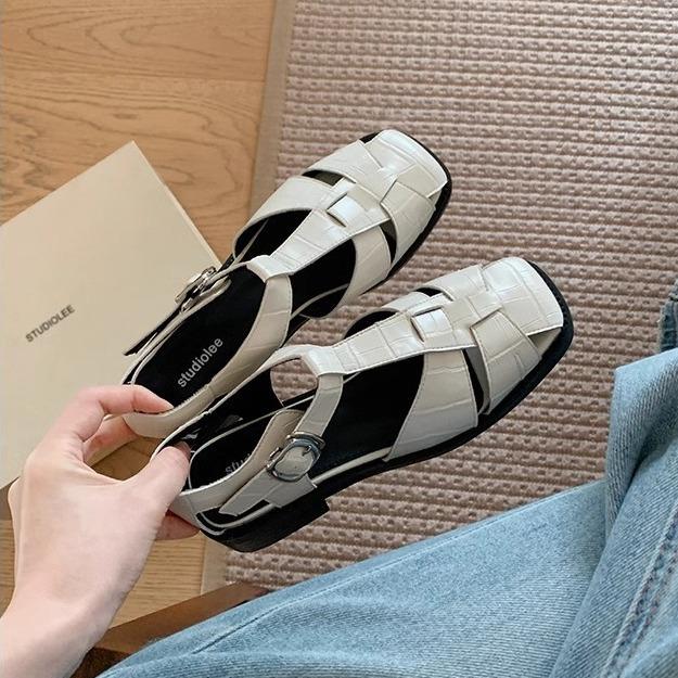 Roman style woven design square head hollow bag head soft surface sandals women s summer 34
Roman style woven design square head hollow bag head soft surface sandals women s summer 34