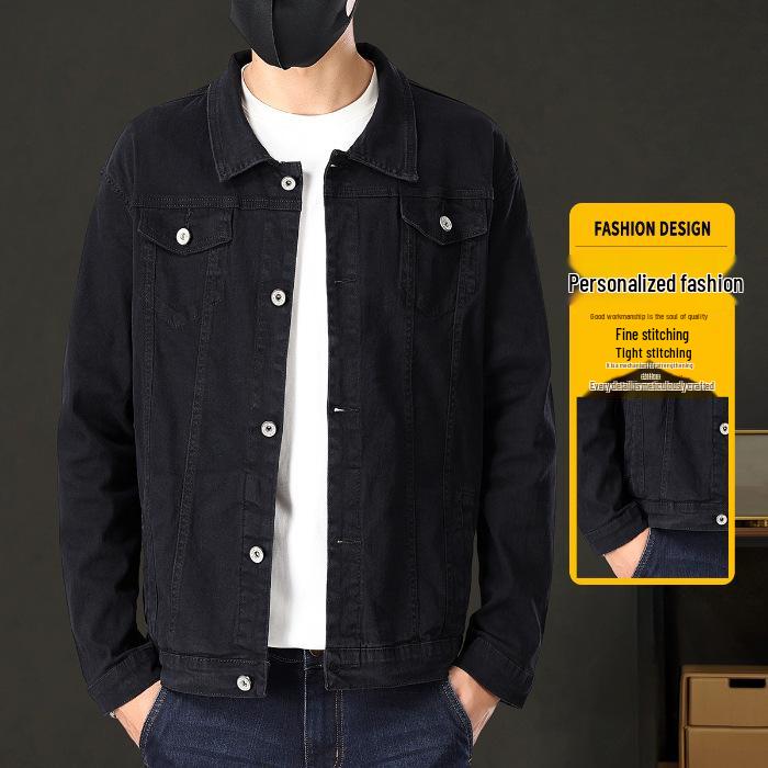 Men s Slim Fit Stretch Denim Jacket - Casual Black Top L
Men s Slim Fit Stretch Denim Jacket - Casual Black Top L