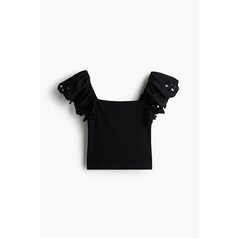 HM Women clothes Shirts 25 Summer Square Collar Short sleeve Wave Style Wear Slim fit Hollow Embroidery Short Jacket 1286064 Black 165/96(M)
HM Women clothes Shirts 25 Summer Square Collar Short sleeve Wave Style Wear Slim fit Hollow Embroidery Short Jacket 1286064 Black 165/96(M)