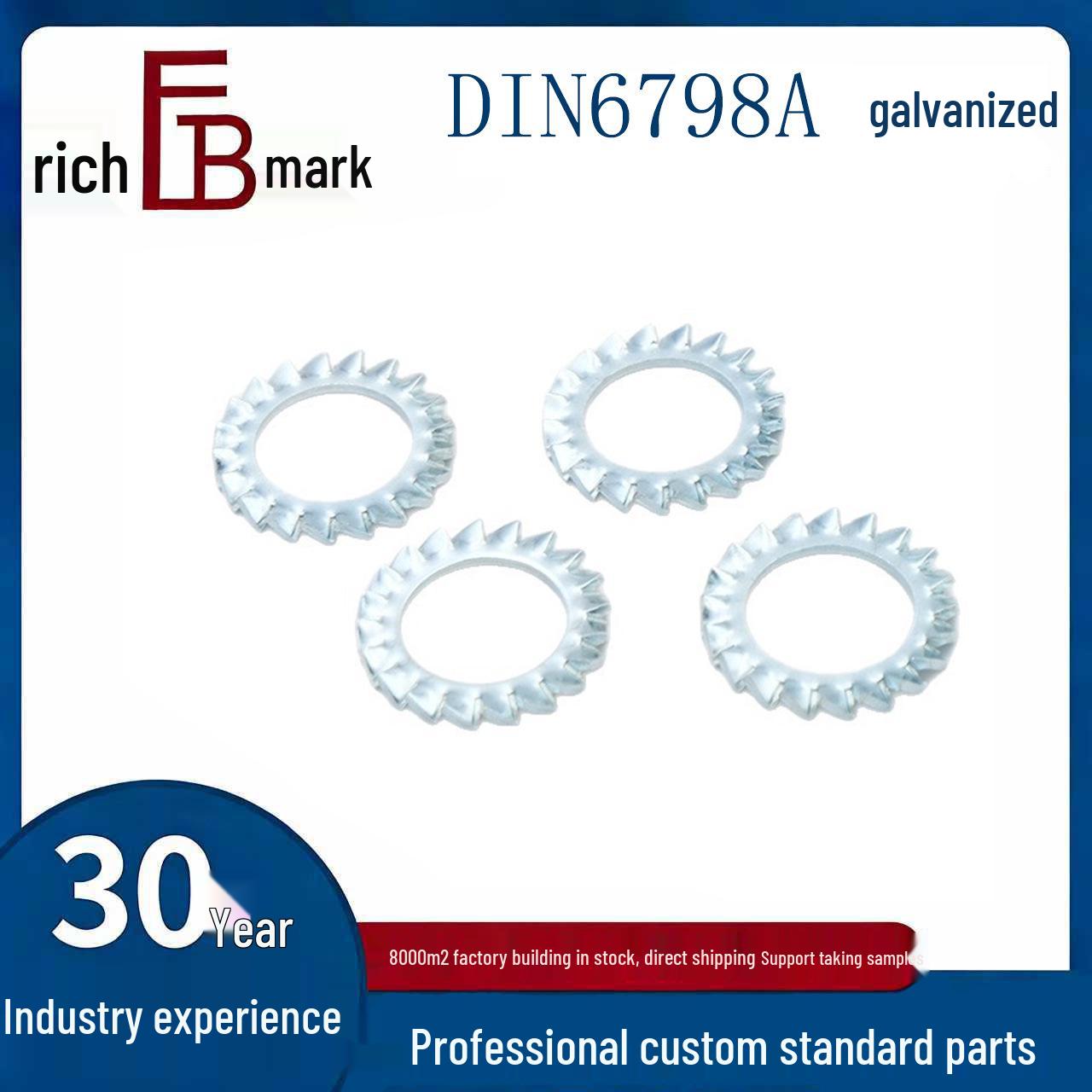 DIN6798A Galvanized External Tooth Lock Washer, M2-M30, Multi-Teeth Flat Washer, GB862 Stop Nut Lock Washer. 3
DIN6798A Galvanized External Tooth Lock Washer, M2-M30, Multi-Teeth Flat Washer, GB862 Stop Nut Lock Washer. 3