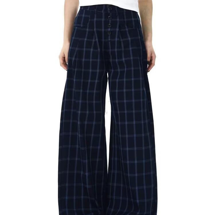 Unisex Retro Plaid Floor-Length Wide-Leg Pants XL темно-синього кольору
Unisex Retro Plaid Floor-Length Wide-Leg Pants XL темно-синього кольору