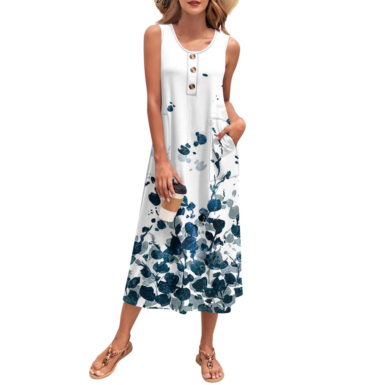 Жіноча літня максі-сукня без рукавів на ґудзиках, повсякденний вільний довгий пляжний сарафан. Дорожнє вбрання для відпустки XXL білий
Жіноча літня максі-сукня без рукавів на ґудзиках, повсякденний вільний довгий пляжний сарафан. Дорожнє вбрання для відпустки XXL білий