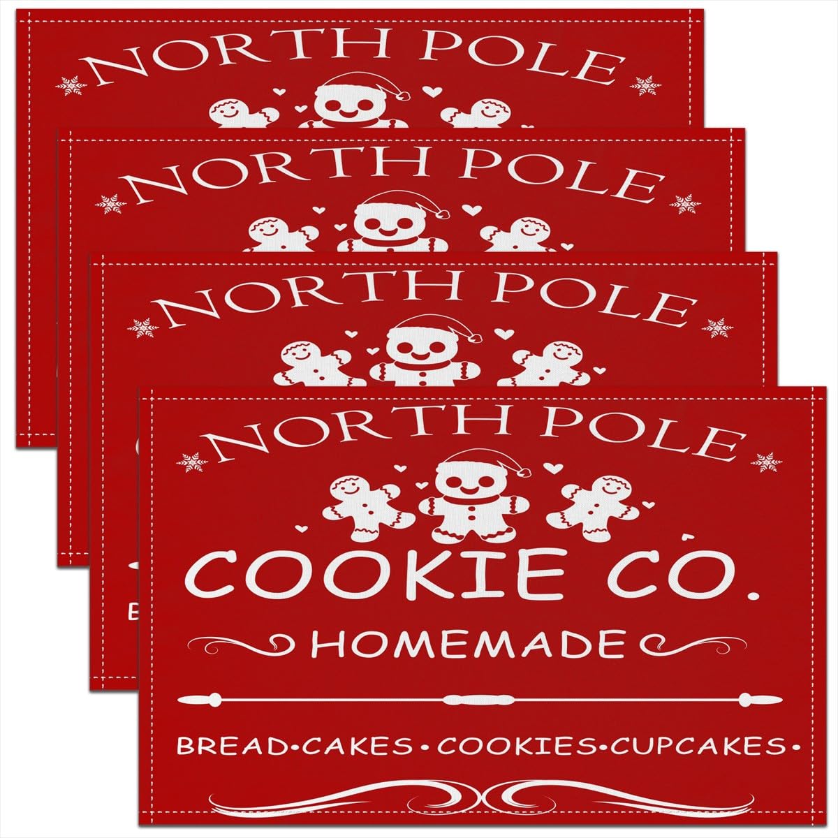 Christmas Gingerbread Man Placemats Set of 4 Set,Merry Christmas Candy Table Place Mats 18 x12 ,Boys Girls,Xmas Christmas Placemat 4pcs-12x18
Christmas Gingerbread Man Placemats Set of 4 Set,Merry Christmas Candy Table Place Mats 18 x12 ,Boys Girls,Xmas Christmas Placemat 4pcs-12x18