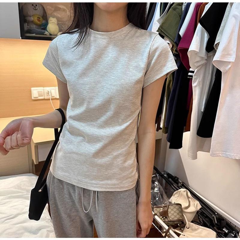 Korean Style Round Neck Short-sleeved Women s Slim Basic Bottoming Shirt Summer Casual Versatile Solid Color Top XL сірий
Korean Style Round Neck Short-sleeved Women s Slim Basic Bottoming Shirt Summer Casual Versatile Solid Color Top XL сірий