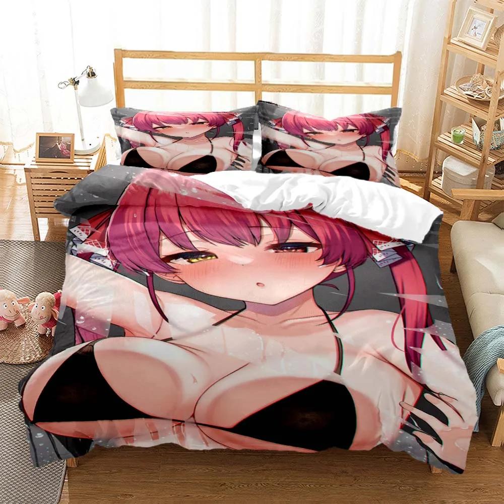 Сексуальная красота мультфильм цифровая печать постельное белье Одеяло постельное белье комплекты постельного белья роскошный комплект постельного белья размера King Customizable EU single(135x200cm)