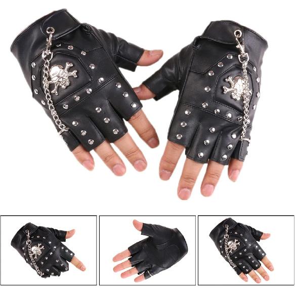 Black Half Finger Punk Rivets with Metal Chain Cycling Gloves PU Leather for Motorcycles Fingerless Dancing Mitten
Black Half Finger Punk Rivets with Metal Chain Cycling Gloves PU Leather for Motorcycles Fingerless Dancing Mitten