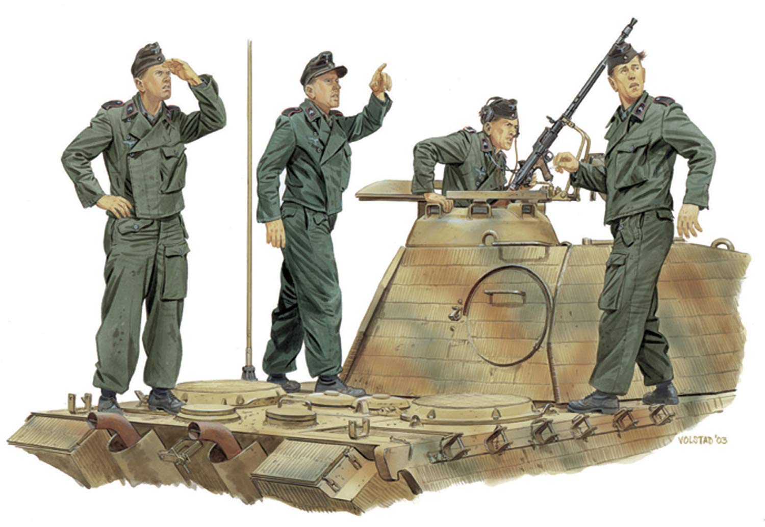 Platz World War II German Army Tank Crew Plastic Model DR6191 1/35 Anti-Aircraft Warning!! (France 1944)
Platz World War II German Army Tank Crew Plastic Model DR6191 1/35 Anti-Aircraft Warning!! (France 1944)