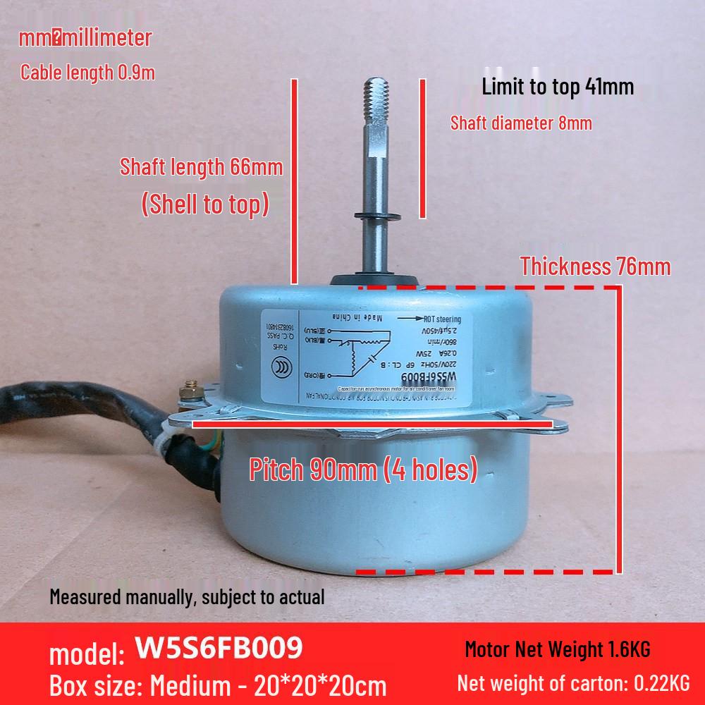 W5S6FB009 - New Iron Shell 25W Outdoor Fan Motor for TCL Air Conditioner
W5S6FB009 - New Iron Shell 25W Outdoor Fan Motor for TCL Air Conditioner