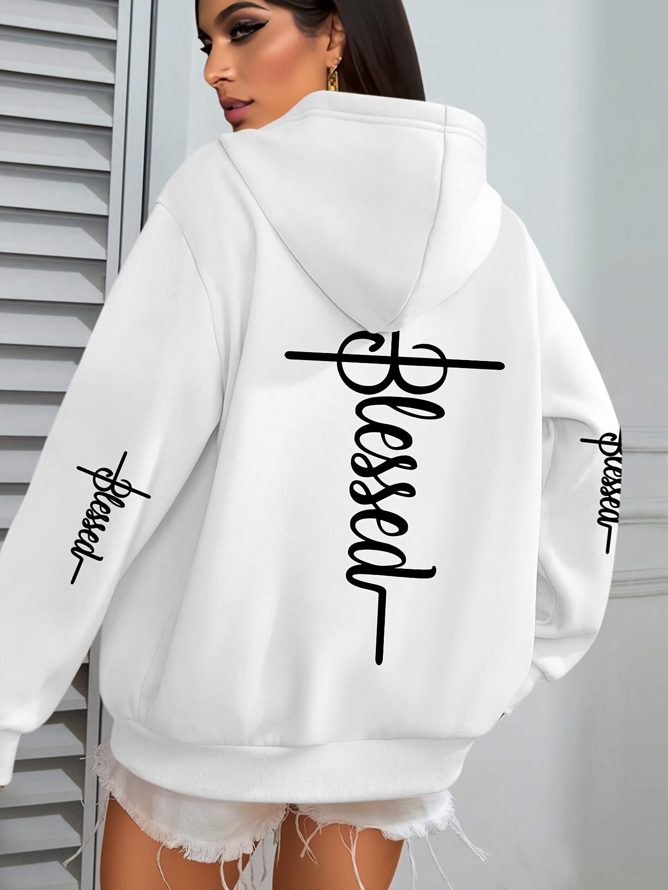 BLESSED Faith Print Hoodie Long Sleeve Pullover with Pocket Winter Casual Hooded Sweatshirt Kangaroo Pocket Comfortable Stylish S
BLESSED Faith Print Hoodie Long Sleeve Pullover with Pocket Winter Casual Hooded Sweatshirt Kangaroo Pocket Comfortable Stylish S