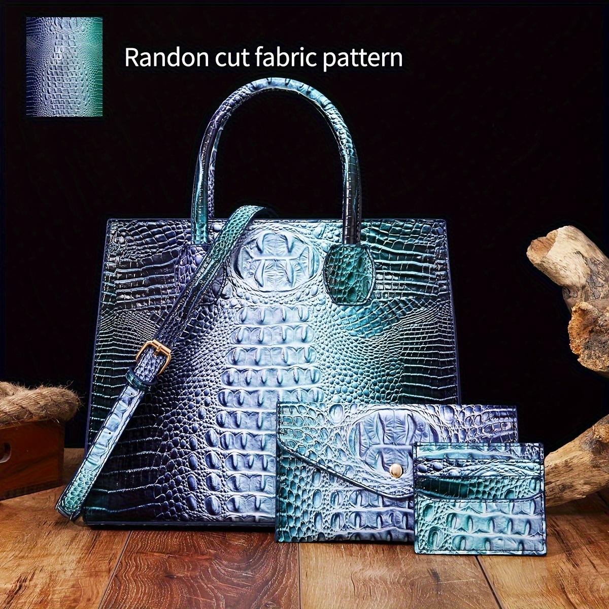 Набір сумок і гаманців з візерунком крокодила з 3 предметів, багатофункціональна вінтажна сумка через плече з верхньою ручкою, діловий клатч і портмоне для монет
Набір сумок і гаманців з візерунком крокодила з 3 предметів, багатофункціональна вінтажна сумка через плече з верхньою ручкою, діловий клатч і портмоне для монет