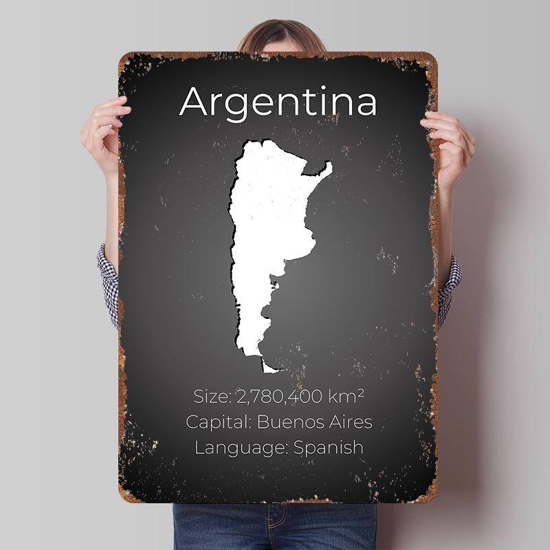 Argentina Map Metal Poster Customized Wall Art Retro Vintage Tinplate Signs for House Decor Room Decoration At Home Man Cave 20x30cm(7.8x11.8inch)
Argentina Map Metal Poster Customized Wall Art Retro Vintage Tinplate Signs for House Decor Room Decoration At Home Man Cave 20x30cm(7.8x11.8inch)