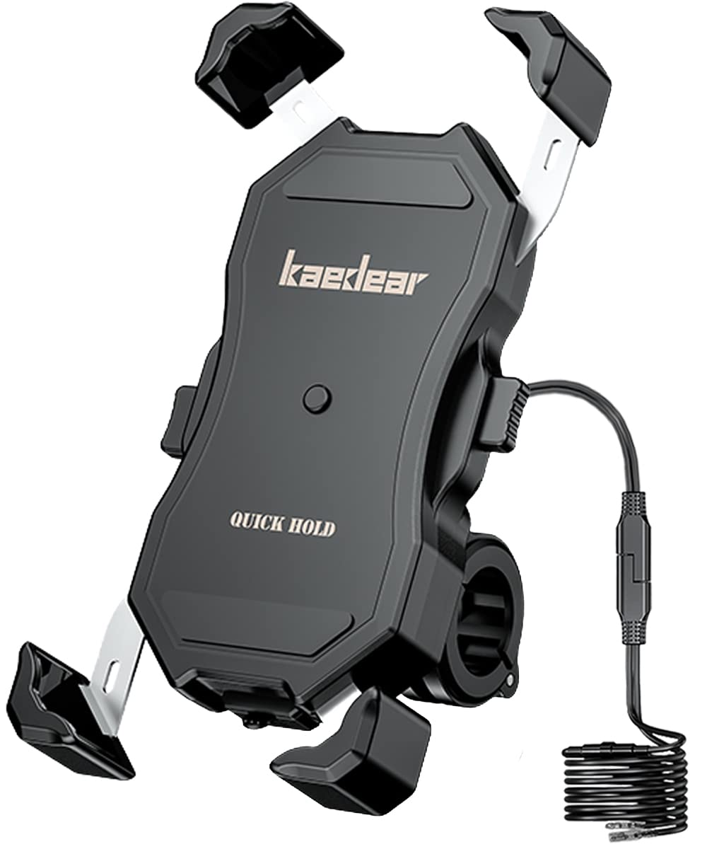 Motorcycle Smartphone Holder QI Mobile Holder Motorcycle Aluminum Mount QI 15W USB QC3.0 Moped Bike Scooter 12V Input KDR-M11A (Black)
Motorcycle Smartphone Holder QI Mobile Holder Motorcycle Aluminum Mount QI 15W USB QC3.0 Moped Bike Scooter 12V Input KDR-M11A (Black)