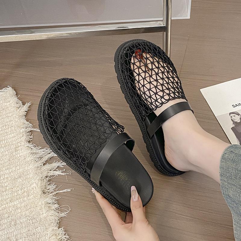 One word with hollow mesh bag head beach shoes slippers women s outer wear 2025 summer new flat-bottomed cool slippers 40 чорний
One word with hollow mesh bag head beach shoes slippers women s outer wear 2025 summer new flat-bottomed cool slippers 40 чорний
