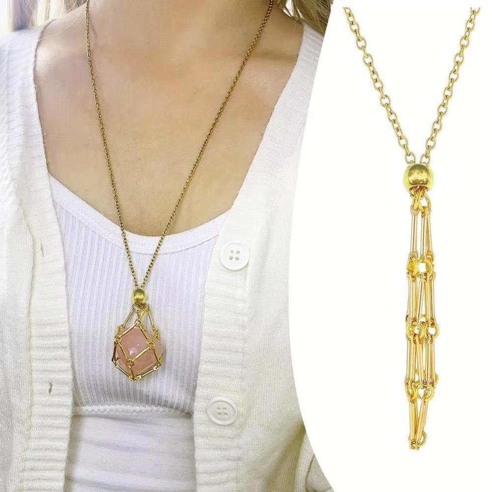 Metal Chain Crystal Cage Necklace DIY Rhinestone Holder Necklace Stainless Steel Necklace Ladies Silver S-4cm
Metal Chain Crystal Cage Necklace DIY Rhinestone Holder Necklace Stainless Steel Necklace Ladies Silver S-4cm