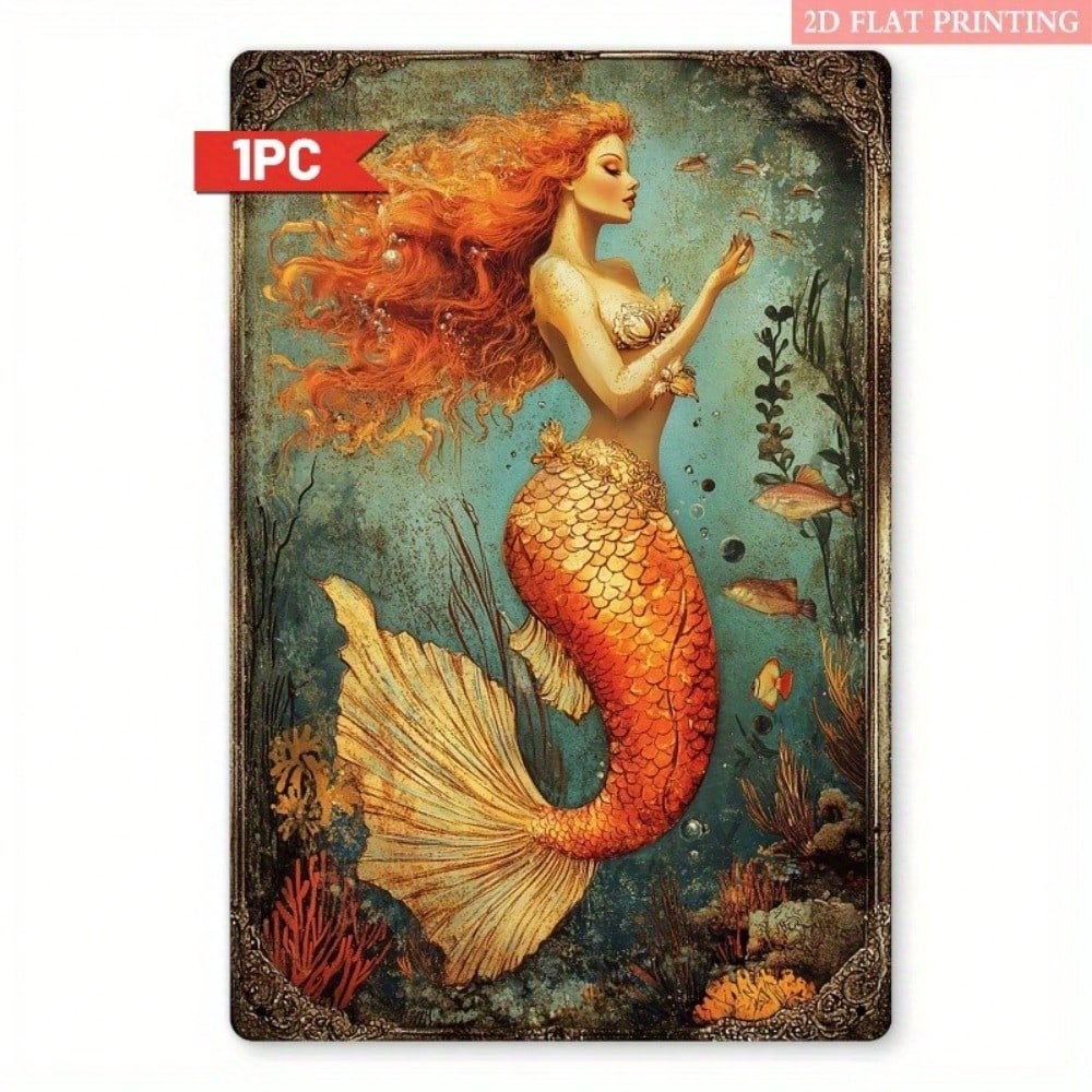 Vintage Tin Metal Mermaid Wall Art Bathroom Decor Ocean Fantasy Sign різнокольоровий
Vintage Tin Metal Mermaid Wall Art Bathroom Decor Ocean Fantasy Sign різнокольоровий