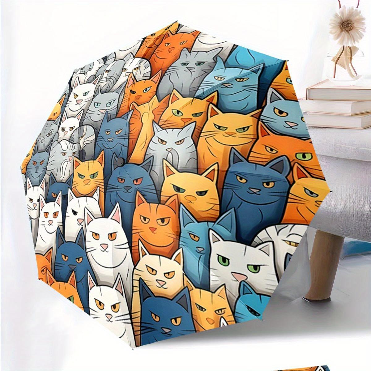 Folding umbrella Cat-themed umbrella with a colorful pattern Creative portable folding umbrella, suitable for all holiday gift (as the picture,Iron&8K)
Folding umbrella Cat-themed umbrella with a colorful pattern Creative portable folding umbrella, suitable for all holiday gift (as the picture,Iron&8K)