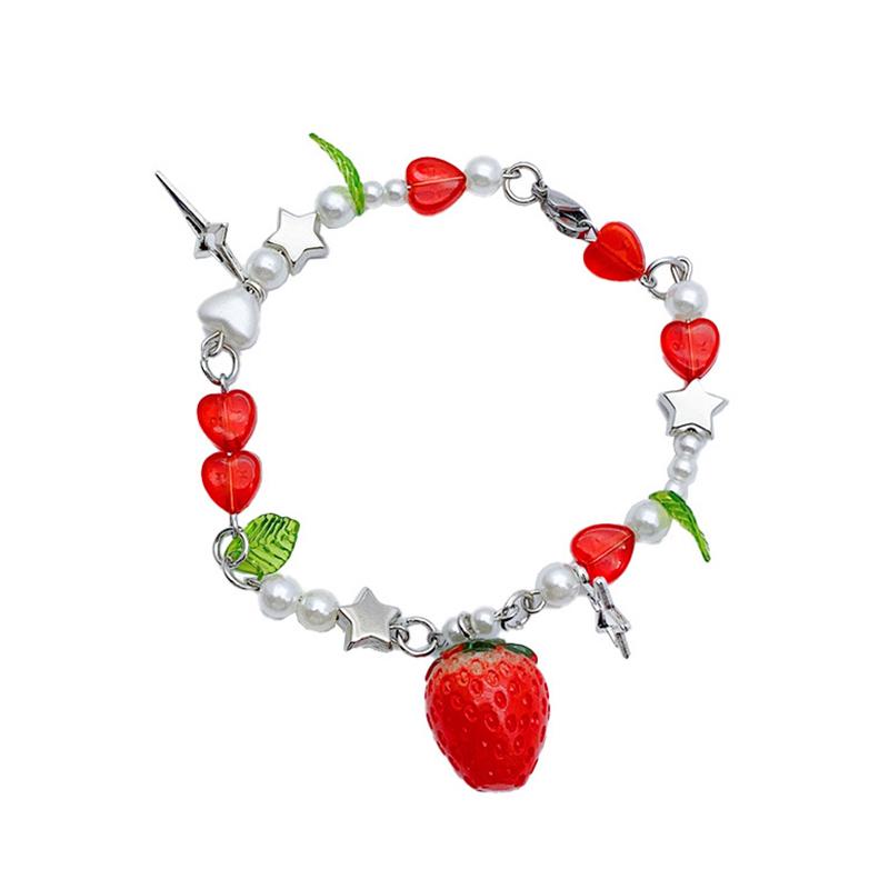 #Exquisite Strawberry Charm Bracelet Sweet Cute Handmade Beaded Bracelet Fresh All-match Wrist Chain For Women Girls Party Gift
#Exquisite Strawberry Charm Bracelet Sweet Cute Handmade Beaded Bracelet Fresh All-match Wrist Chain For Women Girls Party Gift