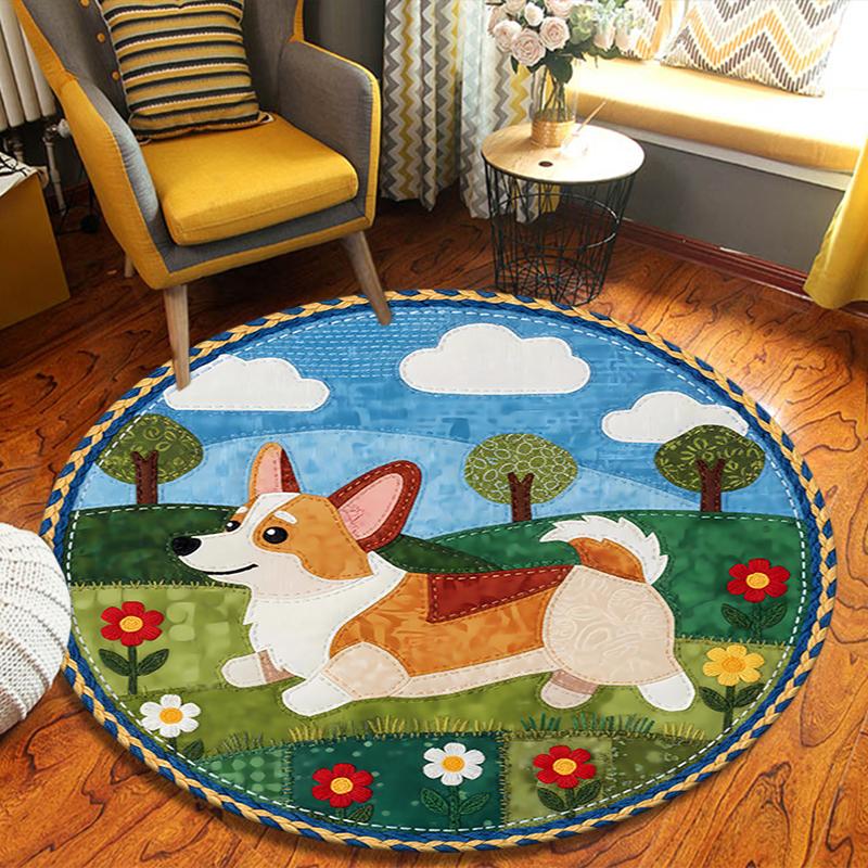 Cute Corgi Fox Round Area Rug,Carpet Rug for Living Room Bedroom Sofa Playroom Decor,Non-slip Floor Mat 80cmx80cm
Cute Corgi Fox Round Area Rug,Carpet Rug for Living Room Bedroom Sofa Playroom Decor,Non-slip Floor Mat 80cmx80cm