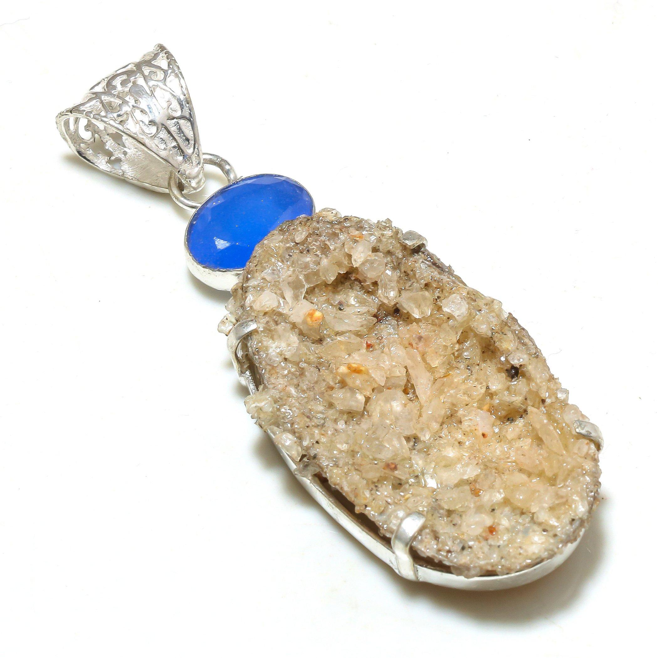 925 Sterling Silver Natural Sugar Cane Druzy Blue Chalcedony Gemstone Handmade Pendant Jewelry Size 2.68 Inches 2.68 Inches жёлтый
925 Sterling Silver Natural Sugar Cane Druzy Blue Chalcedony Gemstone Handmade Pendant Jewelry Size 2.68 Inches 2.68 Inches жёлтый