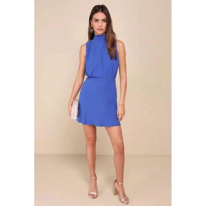 Export Lu s Graceful Stand Collar Chiffon Sleeveless Versatile Stylish Tight Waist Slim Looking Small Short Summer Dress Blue XL
Export Lu s Graceful Stand Collar Chiffon Sleeveless Versatile Stylish Tight Waist Slim Looking Small Short Summer Dress Blue XL