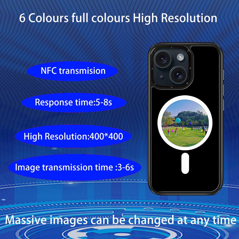 For iPhone 15 E-Ink Phone Case Compatible with MagSafe NFC 6-Color TPU+PC Back Cover A
For iPhone 15 E-Ink Phone Case Compatible with MagSafe NFC 6-Color TPU+PC Back Cover A
