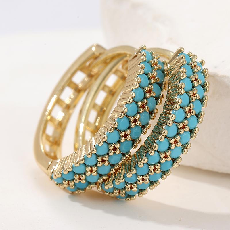 Fashion Gold Color Imitation Turquoise Hoops Earrings Woman Geometry Hollow Pattern Party Daily Wear
Fashion Gold Color Imitation Turquoise Hoops Earrings Woman Geometry Hollow Pattern Party Daily Wear