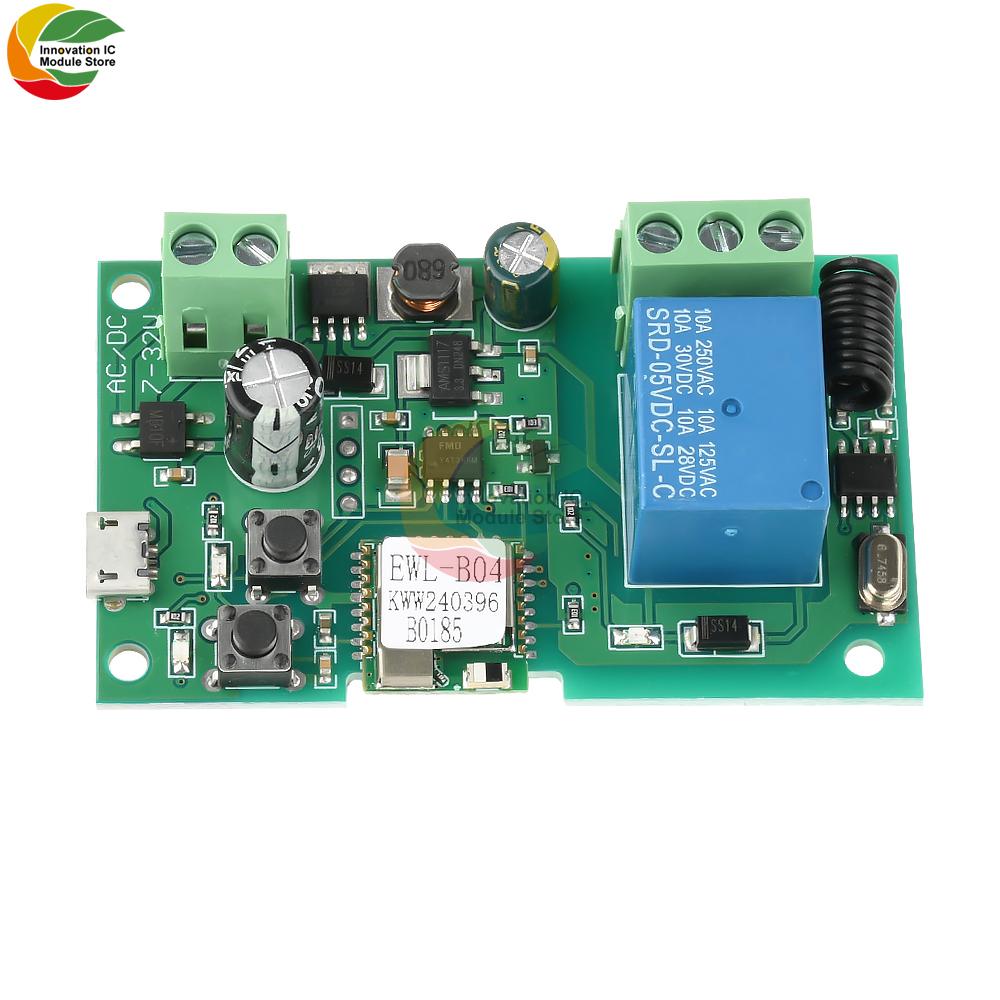 DC 5V 7V-32V Wifi Relay Module for eWeLink APP Remote Control Self-lock Wireless Delay Relay for Smart Intelligent Home
DC 5V 7V-32V Wifi Relay Module for eWeLink APP Remote Control Self-lock Wireless Delay Relay for Smart Intelligent Home