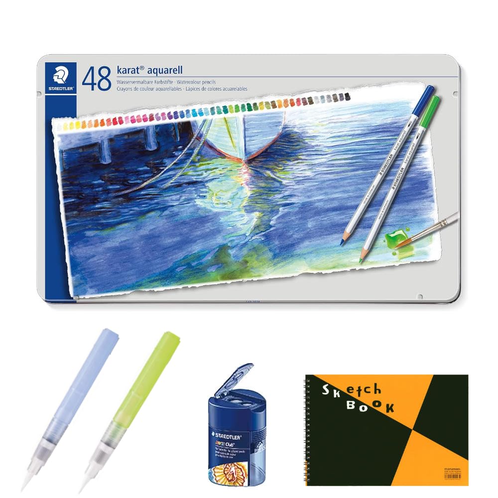 Акварельные карандаши Staedtler Carat Aquarelle 125 M48 (48 цветов) Набор с акварельной кистью, точилкой для карандашей и альбомом для эскизов
Акварельные карандаши Staedtler Carat Aquarelle 125 M48 (48 цветов) Набор с акварельной кистью, точилкой для карандашей и альбомом для эскизов