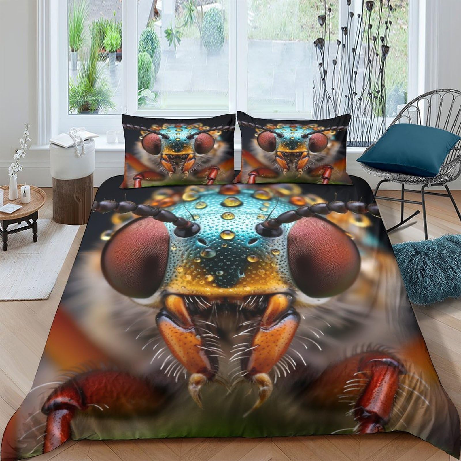 Cute Insects Comforter Covers For Kids Boys Girls 3D Print Insects Duvet Cover Sets Quilt Cover With Pillow Cases 3 Pieces Queen EU Single(135x200cm)
Cute Insects Comforter Covers For Kids Boys Girls 3D Print Insects Duvet Cover Sets Quilt Cover With Pillow Cases 3 Pieces Queen EU Single(135x200cm)