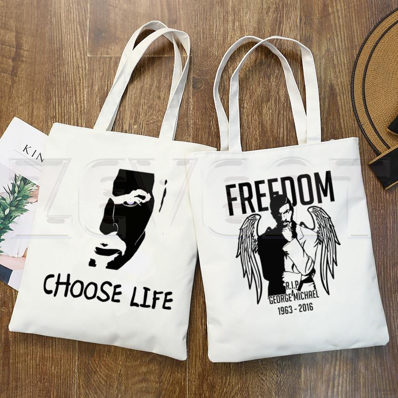 George Michael Choose Life, винтажные новые женские сумки, модная сумка, холщовая сумка, женская повседневная сумка на плечо, сумки для покупок
George Michael Choose Life, винтажные новые женские сумки, модная сумка, холщовая сумка, женская повседневная сумка на плечо, сумки для покупок